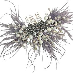 Crystal and Feather Hair comb hair accessories hair clip-image-44