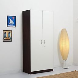 Green Soul Arthur 2 Door Engineered Wood Wardrobe/Cabinet|Multiple Shelves to organise Clothes | Storage and Everyday Utility | 3 Years Warranty (Walnut White)-25