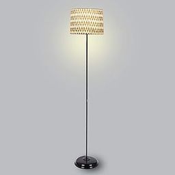 tu casa Floor Lamps Black Metal Base with Blue/Black Cotton (Chevron Print) Shades for Home Décor, Bedrooms, Living Room, Gifting, Diwali Decoration, Dining Space, Study Room, Restaurants (H-56.5")-picture-16