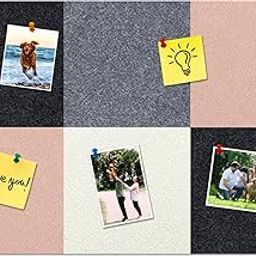 HULAVO Square Felt Cork Notice Board Self Adhesive DIY Felt Notice Board for Wall 30 x 20 Inch with 35 Push Pins for Office School Home Wall Decor Stickers Memos Photos Display-image-87