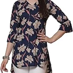 rajnandini Women's Cotton Jaipuri Printed Tunic (JOPLJPR4005-P_Blue_P)-picture-9