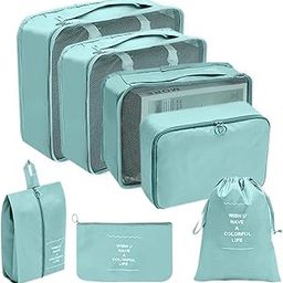 Allboss 7 Pcs packing cubes for suitcases, Travel Cubes for Packing Womens, Suitcase Organizer Bags Set-image-76