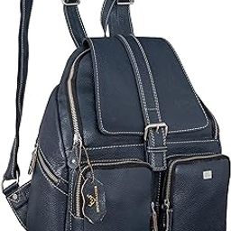 Genuine Leather Stylish Women's Backpack Use for College|School|Office|Travel-image-50
