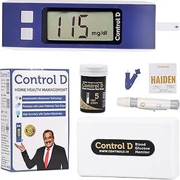 Control D Diabetes Sugar Testing Machine with 5 Strips Glucometer-23