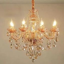Sanleen Enterprises Antique Style Chandelier For Home Decor (Design 2)6Lamp (Width 24Inch Height 30Inch With Chain)(Glass, Design 2)-image-62