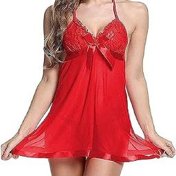 Diwali Above kenee Babydoll Nighty Women & Girls Red-image-59