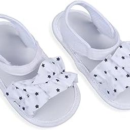 BabyMoo Ruffle Star Premium Infant Girls Anti-Slip Sandal Booties - White_6-12M-image-84