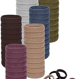 Baby Bucket 110 Pieces Cotton Toddler Baby Hair Ties for Girls|Kids Seamless Hair Bands|Small Elastic Rubber Hair Bands (Multi Color)-image-37