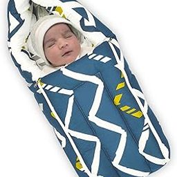 Divine Casa Baby Sleeping Bag & Carry Nest, Cotton Baby Bedding for New Born & Infant | Unisex 3 in 1 Baby Bed - 0 to 4 Months (Blue and White)-image-27