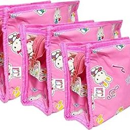 atorakushon® Imported Fabric Pink Multipurpose Make Up Pouch Jewellery Cosmetic Organizer Necklace Pouches for Women Set of 3-image-58