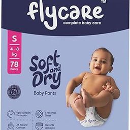 Flycare Soft & Dry Baby Pant Style Diaper S Size (Small) | 4-8 kg | 78 Count (Pack Of 1) |Comfortable and Cotton Soft Diaper with Leakage Guard, Wetness Indicator, Upto12 Hours Protection-image-68
