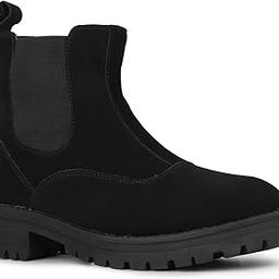 inc.5 Womens Black Solid Round Toe Block Heel Chelsea Boots-picture-5