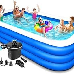 DRACONIOM Inflatable Swimming Pool Adults Above Ground,10Feet-Swimming Pools for Kids and Adults,Outdoor,Garden-Easy Set Family Pool with Free Electric Air Pump 120" X 72" X 24" (10-Feet)-19
