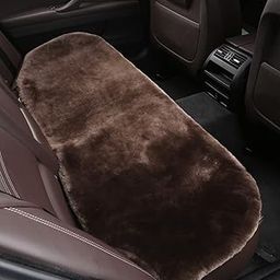 OGLAND 19 Inch Luxurious Authentic Australia Sheepskin Car Seat Cover for Auto Interior Accessories with Soft Fluffy Wool Eco-Friendly Natural Fur Non-Slip (Back, Teak)-image-8