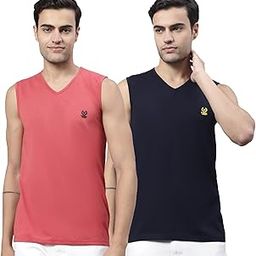 Regular Fit Cotton Solid Gym Vest for Men (Pack of 2)-V_SL_PNK_MUD_02-P-image-84