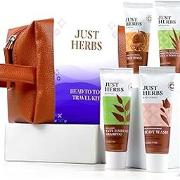 Just Herbs Head To Toe Skincare Essentials Combo Pack with Shampoo | Facewash | Bodywash Shower Gel | Body Lotion | Balmsam Breeze EDP Perfect for Gifting Travel Kit Set for Men-image-34
