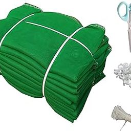 50% UV Protection Garden_Balcony_Terrace Shade Net_3 M X 5 Meters_10 X 16.5 Feet_Green Color with 1 Scissor_30 Tags_30 Clamps SPSSN2-10