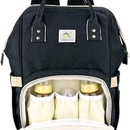 House of Quirk Baby Diaper Bag Maternity Backpack (Black)-image-2