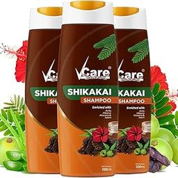 VCare Shikakai Shampoo with Goodness of Aloe Vera & Neem, Amla, Hibiscus, Shikakai For Strong & Healthy Hair, For Men And Women - 200ml (Pack Of 3)-28