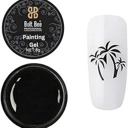 Professional Painting Gel Paint Ink, Nail Art Design and Drawing Gel, UV LED Soak Off (Black, 8g)-15