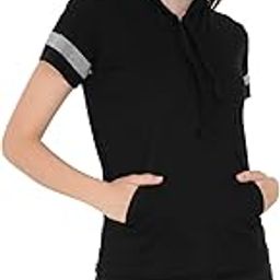 Women's Half Sleeve Hooded Tshirt | 100% Cotton Bio-Washed Tshirt Hoodie for Women-image-13
