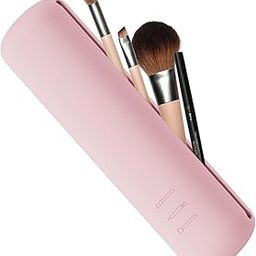 Youstylo Makeup Brush Holder - Compact, Sleek Travel Foundation Brushes Container Silicone Case with Magnetic Closure (1 Brushes Case, Pink)-image-96