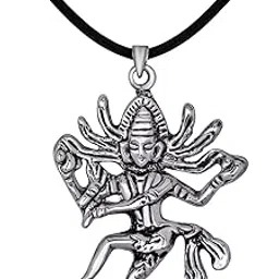 mahi Antique Rhodium Plated Devi Maa Locket Pendant with Black Rope for Men and Women (PS1101796R)-picture-35