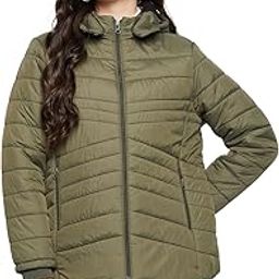 Solid Olive Full Sleeves Hooded Neck Regular Fit Women Casual Jacket | Casual Winter Jackets for Women | Detachable Hoodie| Womens Hooded Jackets for Winter Wear (P_LJKT00066_OLIVE)-image-16