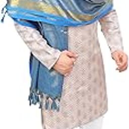 Traditional Wedding Collection Brocade Banarasi Silk Shawl, Shela, Dupatta For Men And Women Wedding Use It, [Size - 36×84 Inches, 2.25 Meter]-image-84