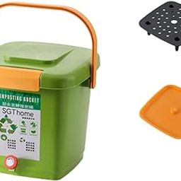 UJEAVETTE Indoor Compost Bin Courtyard Compost Box for Balcony Household Indoor 10L-image-13