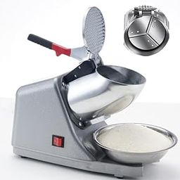 Electric Ice Crusher Machine | Ice Gola Maker | Dish Gola Machine Home | Ice Shaver Prevent Splash Electric 3 Blades Snow Cone Maker Stainless Steel Shaved Ice Machine 300W 220lbs/hr (1)-image-26