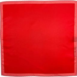 Deep Red Microfiber Pocket Square for Men with Coral Border-image-14