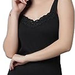 Women’s & Girls Long Cotton Camisole | Square Neck Sleeveless Innerwear or Layering Tank | Soft, Breathable Stretchable Fabric | Comfortable Top-image-82