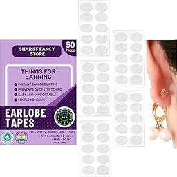 Invisible Ear Lobe Support for Earrings Earlobe Tapes and Stickers Earring Supporter for Heavy Earrings Support Patches Girls & Women - Pack of 50-image-64