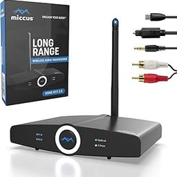 Miccus New 160ft LONG RANGE Bluetooth v4.2 Transmitter / Receiver for TV or Stereo, TRUE Dual Link, aptX Low Latency Wireless with NO AUDIO DELAY Automatic Optical Bypass (Home RTX 2.0 2 Yr Wrnty)-image-36