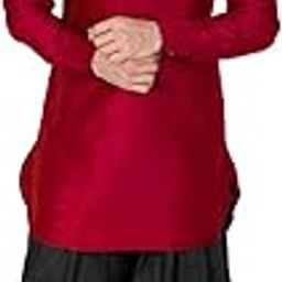 Mens Silk Blend Kurta And Dhoti Set - Classic Ethnic Attire| Curved Shape Pathani Style Men's Mid Length Full Sleeves Mandarin Collar Kurta With Cowl Style Patiala Dhoti Pant Set-picture-8