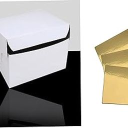 YNK Cake Boxes (8 x 8 x 5) with base for Transporting Cakes for Pastry Boxes, Mini Cake Box, Dessert, Small Treat Boxes - Pack of 25-image-70