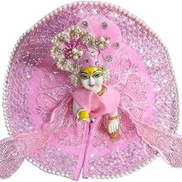 Partish Laddu Gopal Heavy Janamashtmi Poshak with Pagdi, Patka and Choli (Size 3) l Ladoo Gopal Dress l Bal Gopal l Kanha Ji Thakur Ji Dress(Pink)-image-28