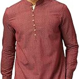 manyavar Men's Viscose Blend Printed Short Kurta (1pc)-picture-49