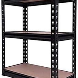 FIT-RIGHT Multipurpose Boltless Rivet Racks/Storage/Display Units/Size - 30"(H) x 24"(L) x 12"(D) -3 Level - Wooden(MDF) Shelf/Kitchen Storage/Home Storage (Black/All-Purpose Systems)-image-62