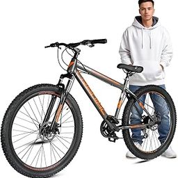 Cradiac Squad 21 Speed High Performance Steel Mountain Cycles for Men with Front Suspension & Dual Disc Brake 21 Geared MTB Bike 29 T | Ideal for 15+ Years, Unisex, Frame Size : 18.5 inch-21