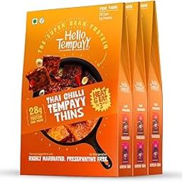 Hello Tempayy Thai Chilli Tempeh Thins | Value Pack of 3 | Protein Rich | Heat & Eat | More Nutritious than Paneer & Tofu | High Fibre-By Hello Tempayy-image-86