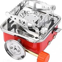 JR Portable Gas Stove And Picnic Butane Gas Burner For Outdoor Camping, Hiking, Travelling, To Cooking The Food | Stainless Steel Cylinder, Folding Furnace, Camping Equipment, Gastove With Pouch-45