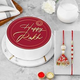 FNP Rakhi Lumba Set N Pineapple Cake Combo Half Kg-image-72