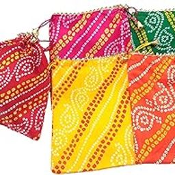 Chunri Print Fabric Potli Batwa Bag Bridal Purse Women handbag Shagun Pouch Return Gifts MultiColor-image-80