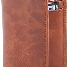 RFID Protected Leather Credit Card Holder Wallet for Man Women | Card Holder for Men Woman | Brown-20