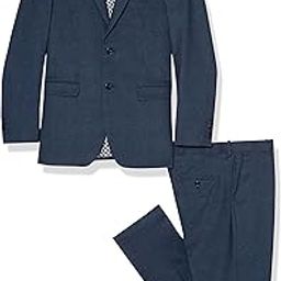 Men's Slim Fit Solid Birdseye Jacket and Pant Suit Set-image-3