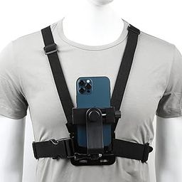 PellKing Mobile Phone Chest Strap Mount,Harness Strap Holder Universal Cell Phone Clip For Action Camera Pov Compatible With Gopro Akaso Samsung Iphone Etc-17