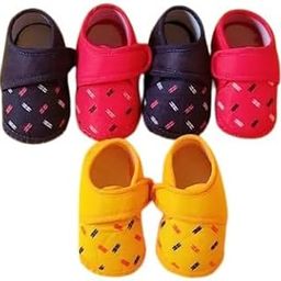 New Unisex Baby Newborn Booties Kids First Walking Shoes Sandals with Anti Slip SoleToe to Heel Multicolor Pack of 3 Combo-picture-4