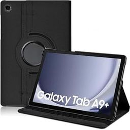 Caseous® Synthetic Leather 360 Rotating Flip Back Cover Case for Samsung Galaxy Tab A9+ Plus / A9 Plus 11.0" SM-X210, SM-X215, SM-X216 (Black)-19